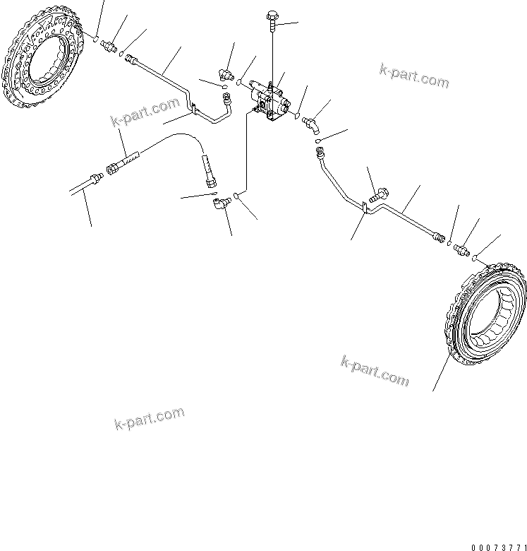 Komatsu parts book diagram for HM300-1L S/N A10001-UP: CENTER BRAKE PIPING