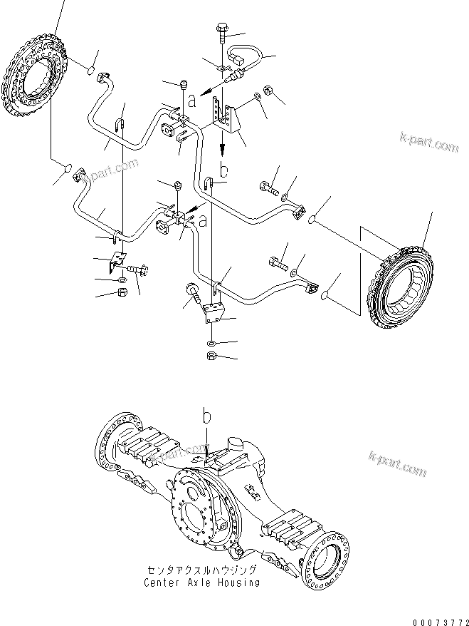 Komatsu parts book diagram for HM300-1L S/N A10001-UP: CENTER BRAKE COOLING