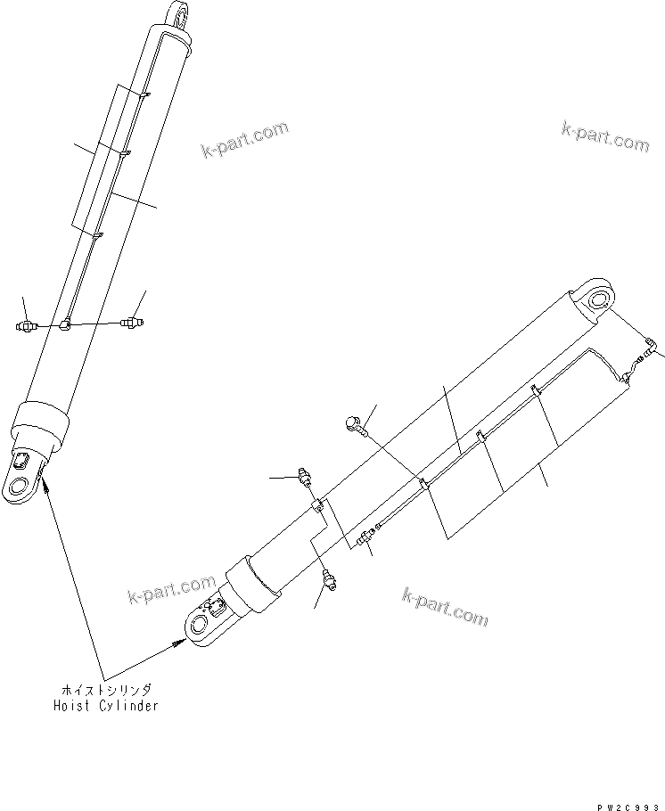 Komatsu parts book diagram for HM300-1L S/N A10001-UP: REAR LUBRICATION