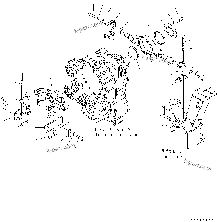 Komatsu parts book diagram for HM300-1L S/N A10001-UP: TRANSMISSION MOUNTING