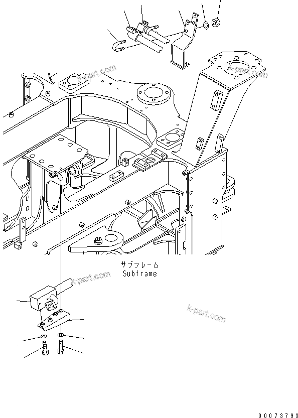 Komatsu parts book diagram for HM300-1L S/N A10001-UP: HYDRAULIC PIPING (PIPING MOUNTING PARTS¤ FRONT FRAME SIDE)