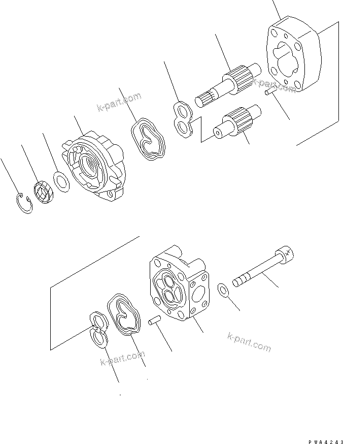 Komatsu parts book diagram for HM300-1L S/N A10001-UP: HYDRAULIC GEAR PUMP (SBL26)