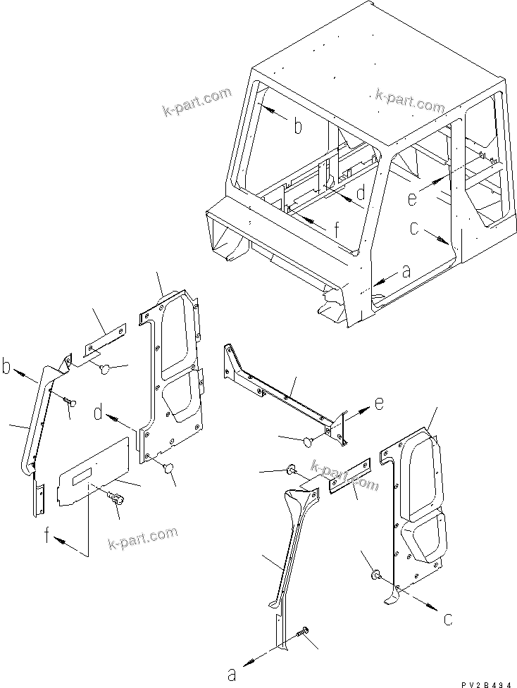 Komatsu parts book diagram for HM300-1L S/N A10001-UP: CAB (INSIDE COVER)