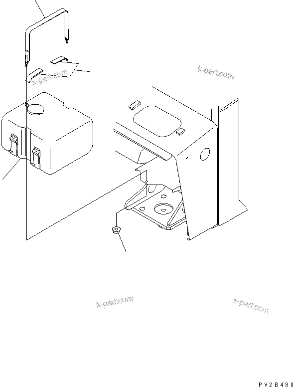 Komatsu parts book diagram for HM300-1L S/N A10001-UP: CAB (WASHER TANK)
