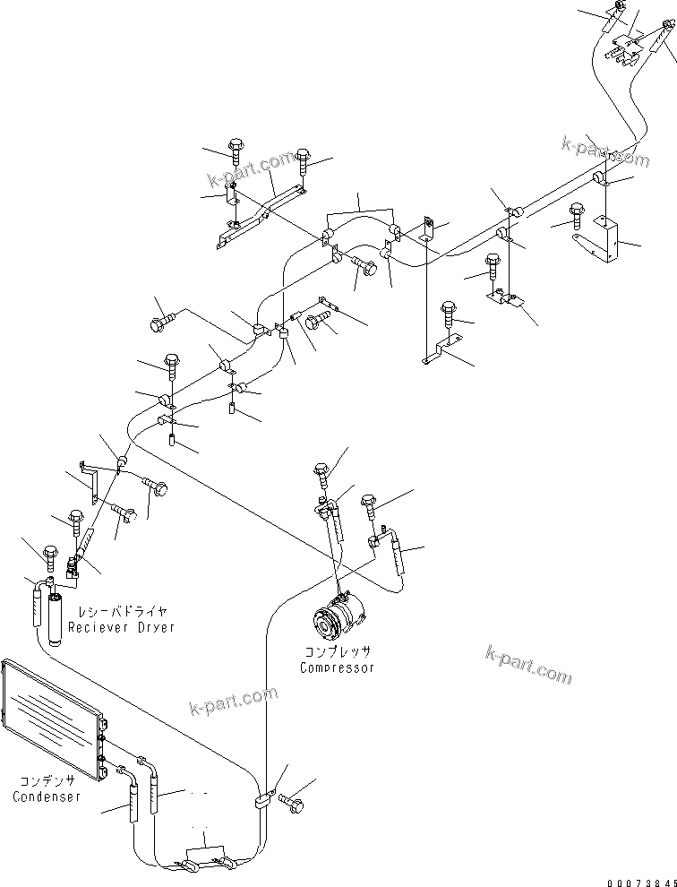 Komatsu parts book diagram for HM300-1L S/N A10001-UP: AIR CONDITIONER PIPING (COOLING)