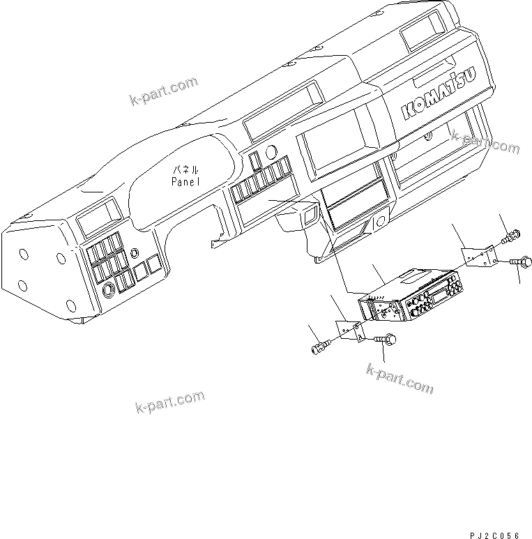 Komatsu parts book diagram for HM300-1L S/N A10001-UP: AM/FM RADIO AND CASSETTE