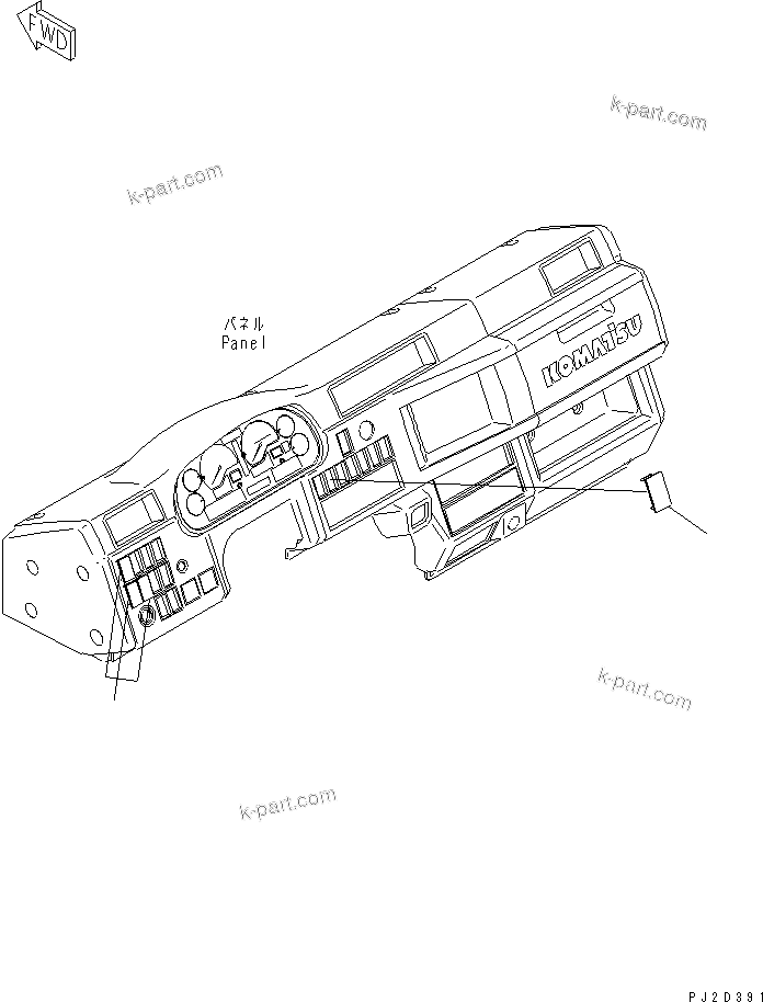Komatsu parts book diagram for HM300-1L S/N A10001-UP: CAB ELECTRICAL (NO OPTIONS)
