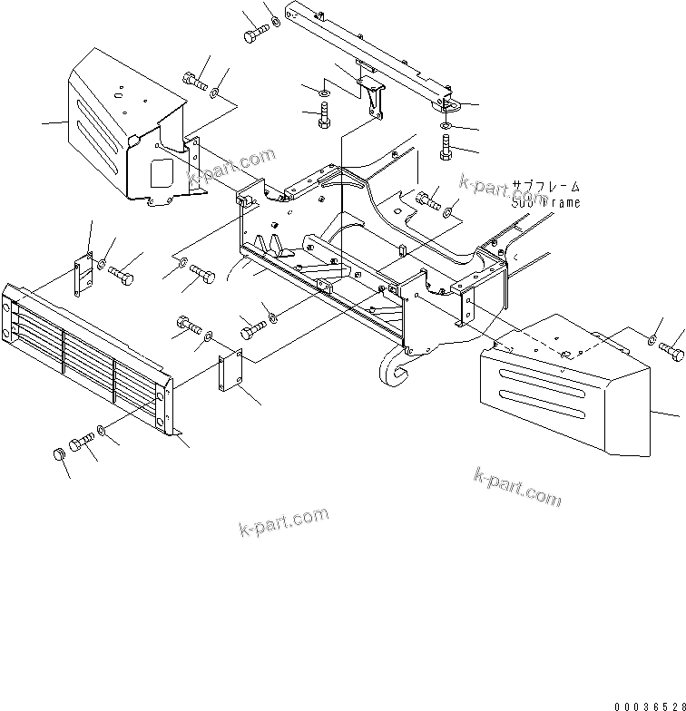 Komatsu parts book diagram for HM300-1L S/N A10001-UP: FRONT FRAME (BUMPER)