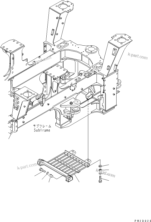 Komatsu parts book diagram for HM300-1L S/N A10001-UP: TRANSMISSION UNDER GUARD UNIT