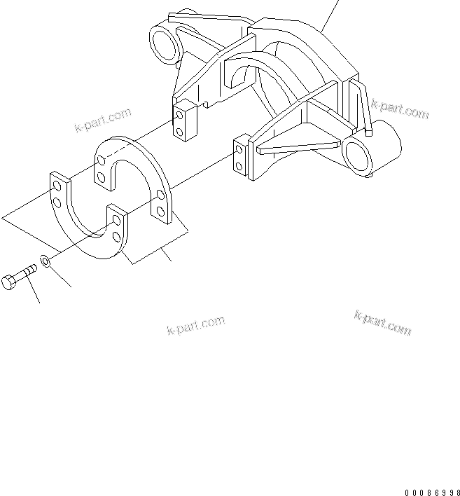 Komatsu parts book diagram for HM300-1L S/N A10001-UP: FRONT DRIVE SHAFT GUARD