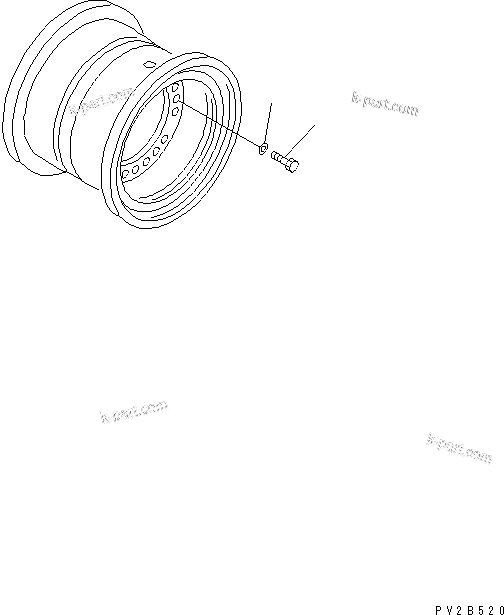 Komatsu parts book diagram for HM300-1L S/N A10001-UP: RIM MOUNTING PARTS
