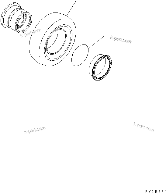 Komatsu parts book diagram for HM300-1L S/N A10001-UP: TIRE (30/65R25 RL-2+) (GOODYEAR)