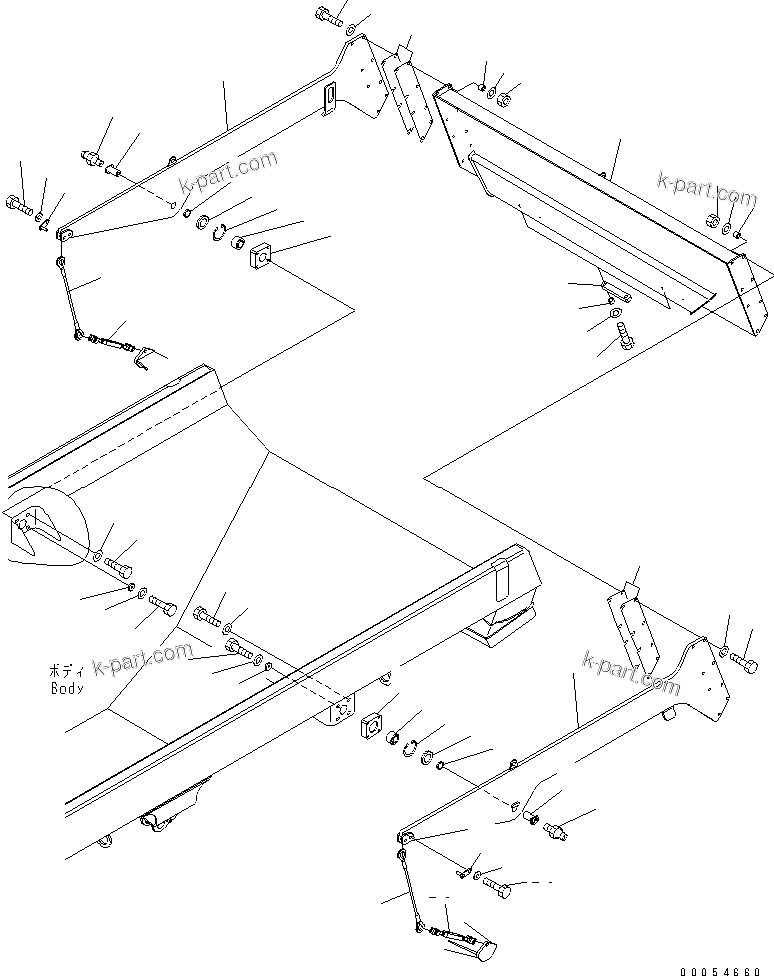 Komatsu parts book diagram for HM300-1L S/N A10001-UP: NEW TAIL GATE