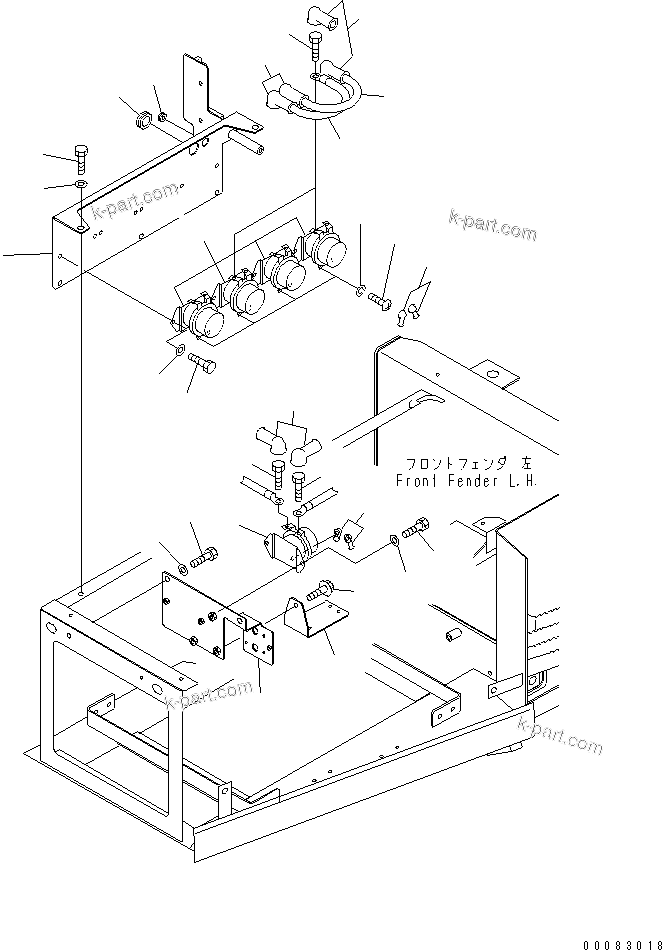 Komatsu parts book diagram for HM350-1L S/N A10001-UP: BATTERY (RELAY SWITCH)