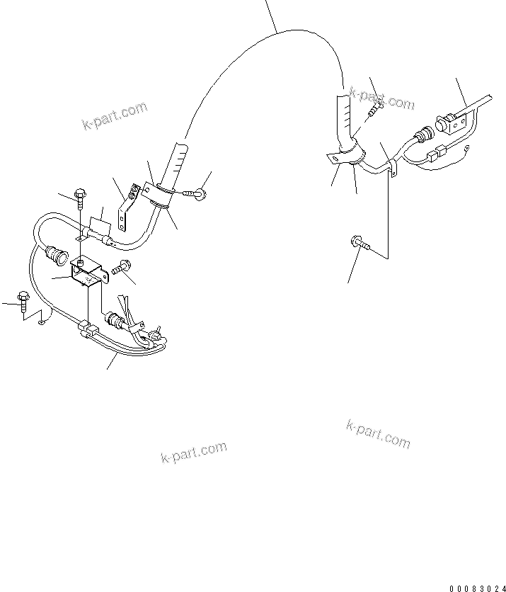 Komatsu parts book diagram for HM350-1L S/N A10001-UP: FRONT FRAME ELECTRICAL (HITCH HARNESS)