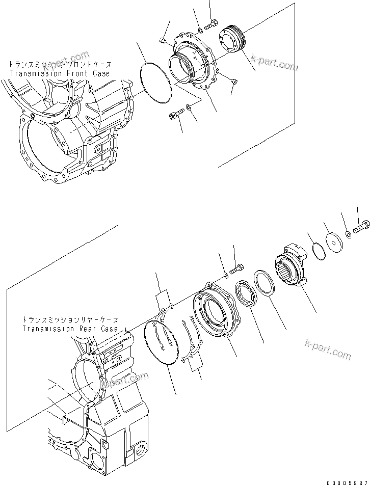 Komatsu parts book diagram for HM350-1L S/N A10001-UP: TRANSMISSION (OUTPUT) (1/2)