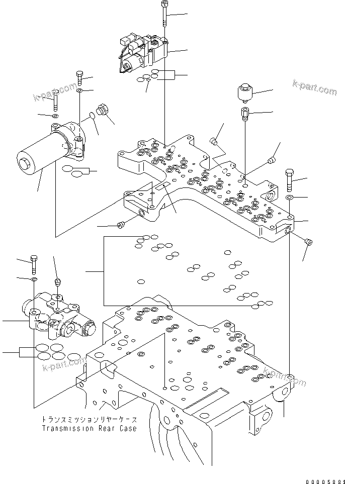 Komatsu parts book diagram for HM350-1L S/N A10001-UP: TRANSMISSION (CONTROL VALVE)