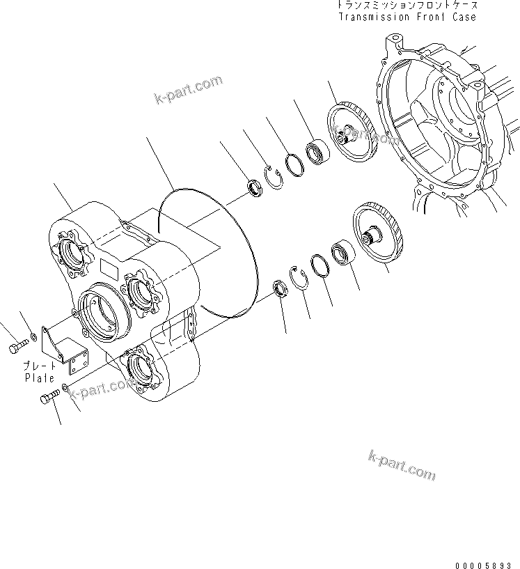 Komatsu parts book diagram for HM350-1L S/N A10001-UP: TRANSMISSION (POWER TAKEOFF AND CHARGE PUMP)