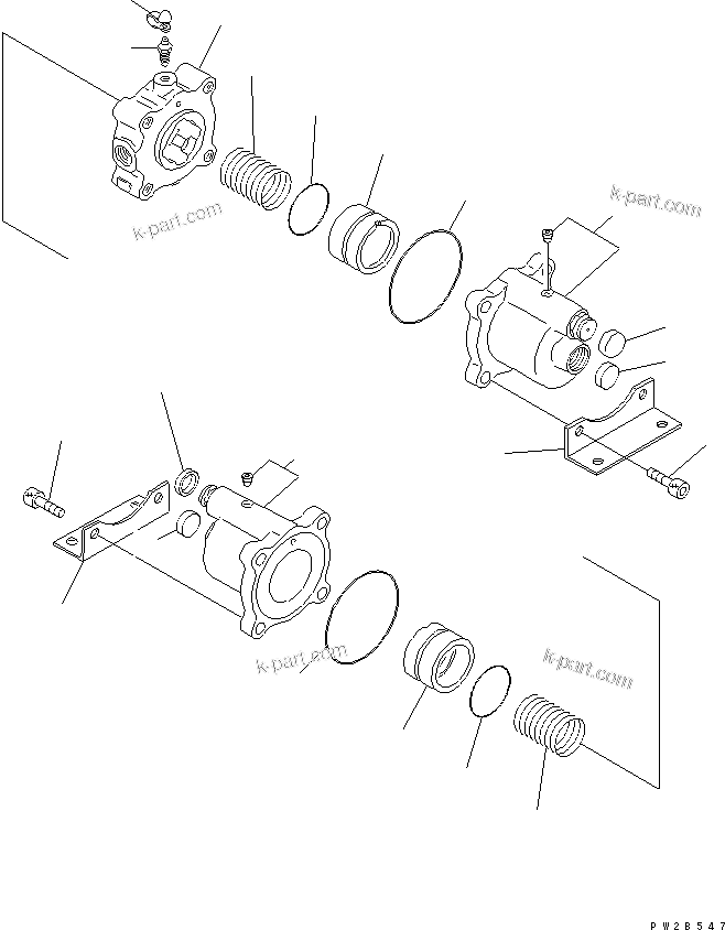 Komatsu parts book diagram for HM350-1L S/N A10001-UP: SLACK ADJUSTER (INNER PARTS)