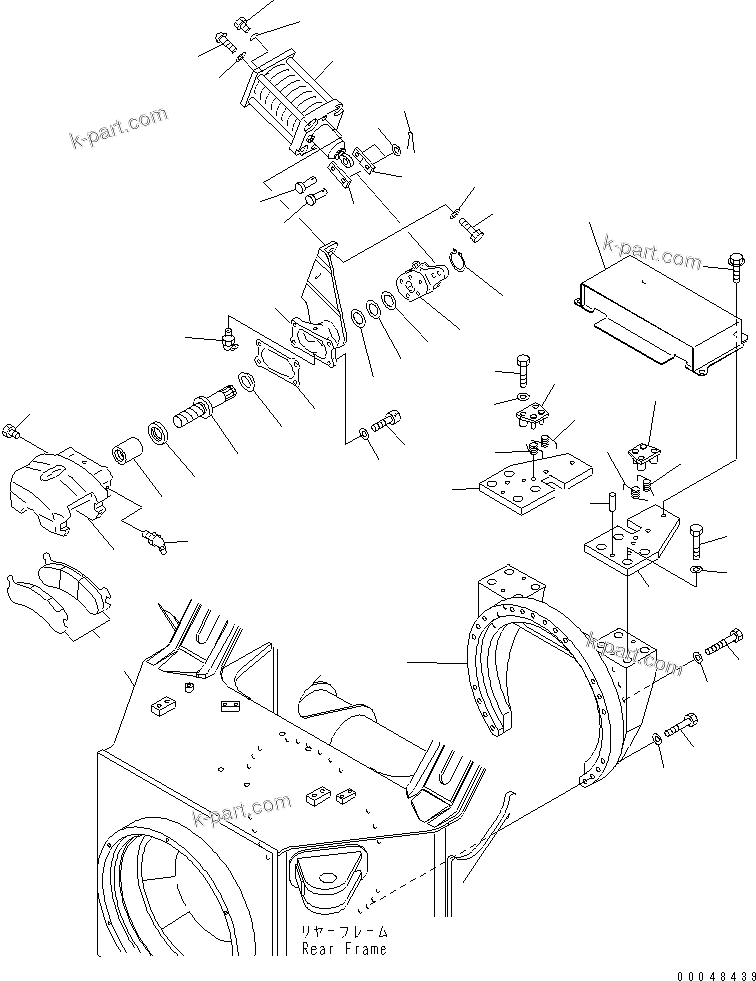 Komatsu parts book diagram for HM350-1L S/N A10001-UP: PARKING BRAKE