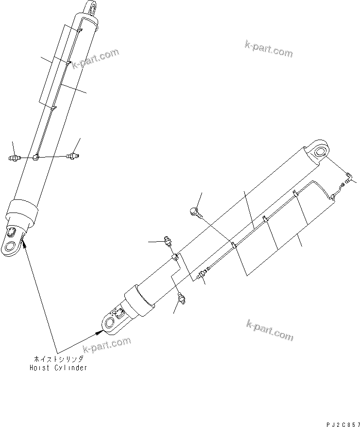 Komatsu parts book diagram for HM350-1L S/N A10001-UP: REAR FRAME LUBRICATION