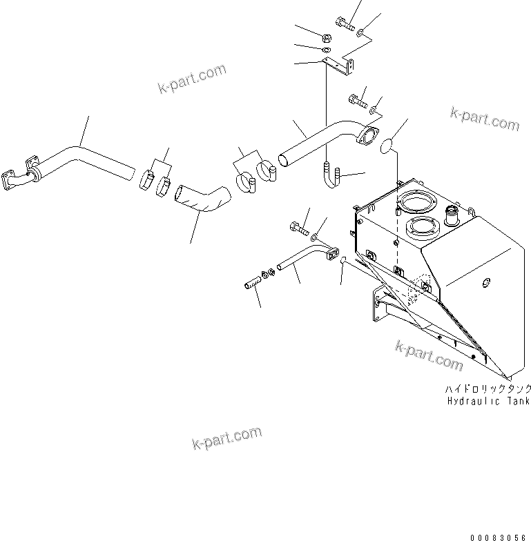 Komatsu parts book diagram for HM350-1L S/N A10001-UP: HYDRAULIC PIPING (TANK TO PUMP)