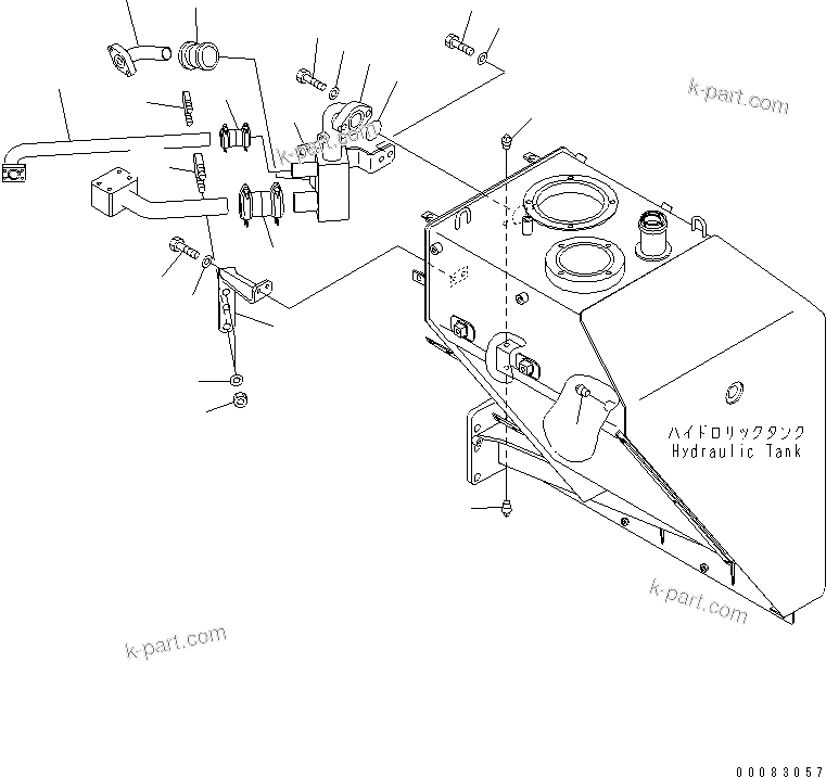 Komatsu parts book diagram for HM350-1L S/N A10001-UP: HYDRAULIC PIPING (RETURN LINE)