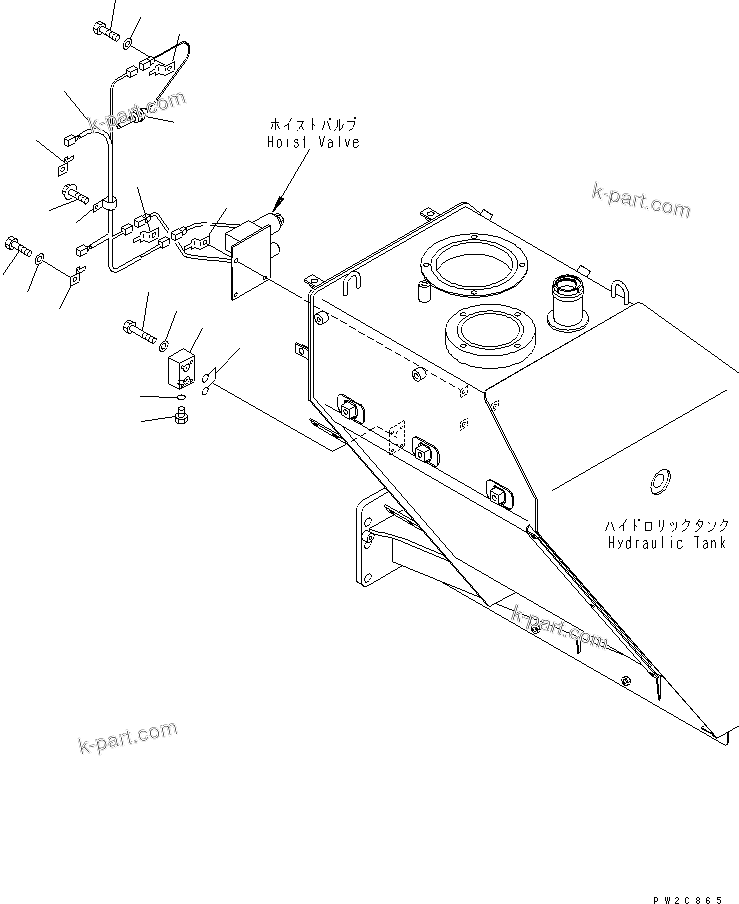 Komatsu parts book diagram for HM350-1L S/N A10001-UP: HYDRAULIC TANK (SENSOR)