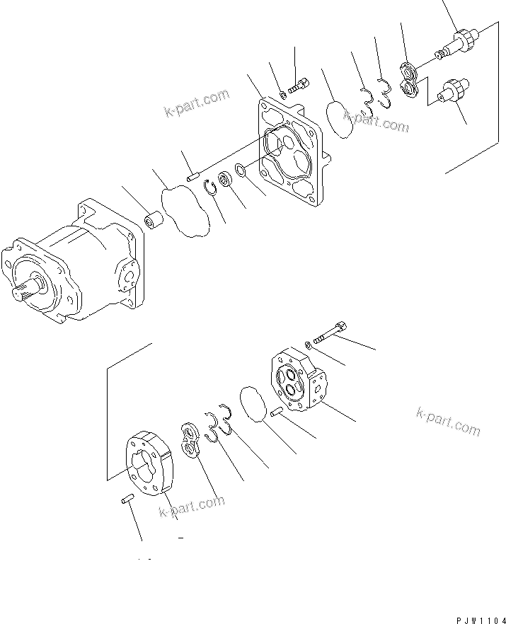 Komatsu parts book diagram for HM350-1L S/N A10001-UP: PUMP ASSEMBLY (SAR90+18) (2/2)