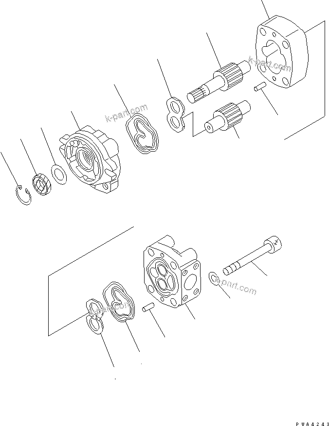 Komatsu parts book diagram for HM350-1L S/N A10001-UP: PUMP ASSEMBLY (SBL21)