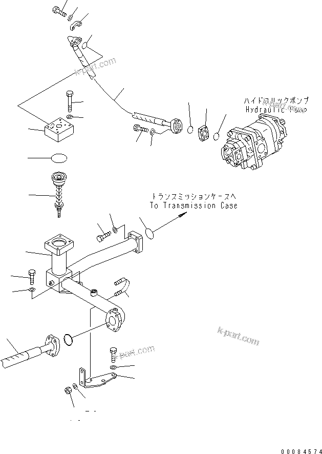 Komatsu parts book diagram for HM350-1L S/N A10001-UP: HYDRAULIC PIPING (FILTER TO PUMP)