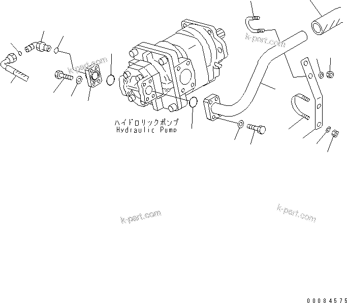 Komatsu parts book diagram for HM350-1L S/N A10001-UP: HYDRAULIC PIPING (BRAKE LINE)