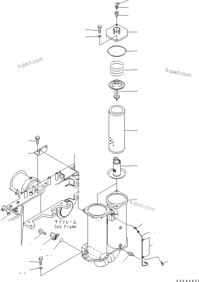 Komatsu parts book diagram for HM350-1L S/N A10001-UP: TRANSMISSION LINE FILTER