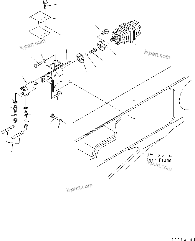 Komatsu parts book diagram for HM350-1L S/N A10001-UP: DIFFERENTIAL LOCK PIPING (MOTOR¤ PUMP AND RELATED PARTS)