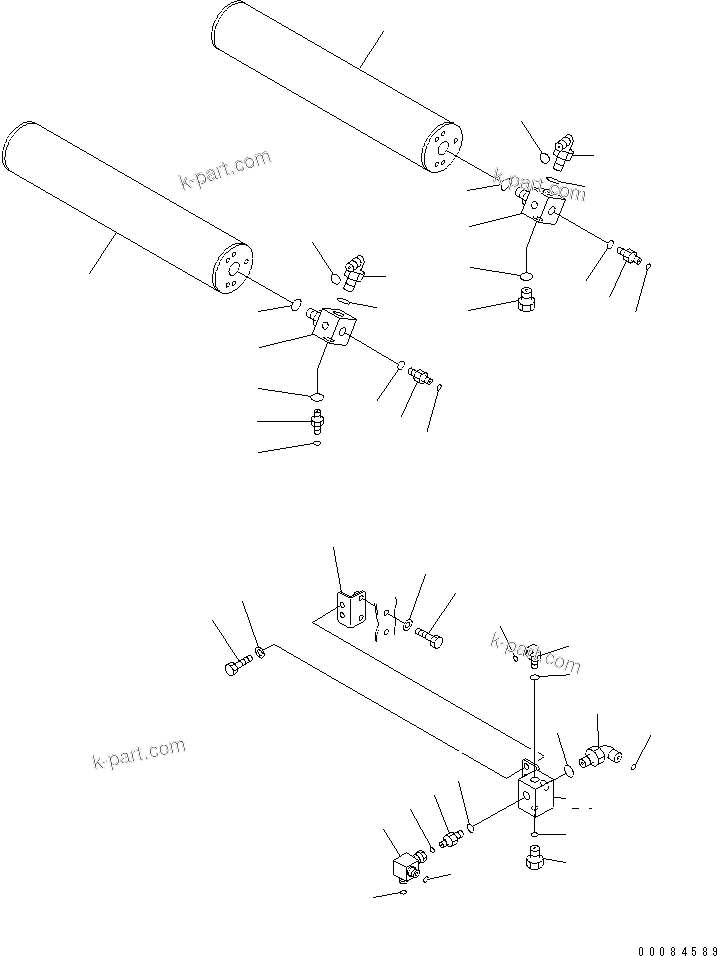 Komatsu parts book diagram for HM350-1L S/N A10001-UP: ACCUMULATOR AND CONNECTING PARTS