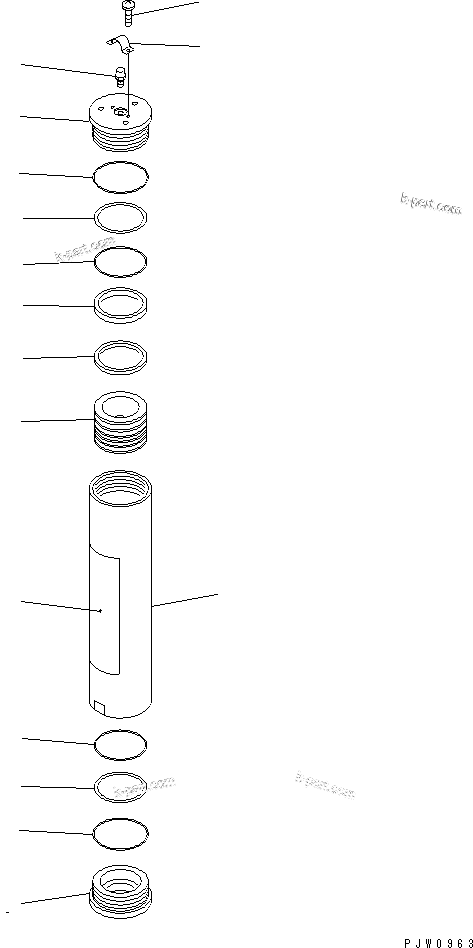 Komatsu parts book diagram for HM350-1L S/N A10001-UP: ACCUMULATOR (BRAKE CONTROL) (INNER PARTS)