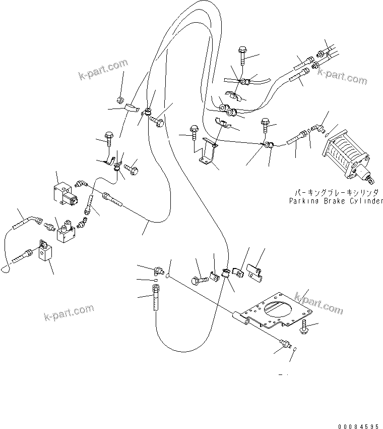 Komatsu parts book diagram for HM350-1L S/N A10001-UP: BRAKE PIPING (BRAKE ACTUATING HOSE)