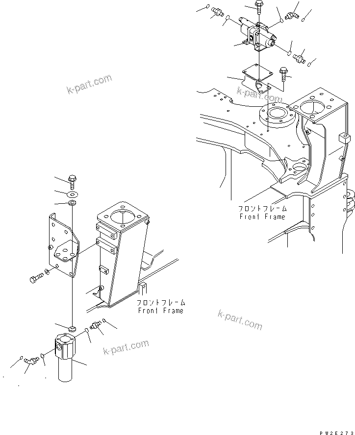 Komatsu parts book diagram for HM350-1L S/N A10001-UP: BRAKE CONTROL EQUIPMENT (FILTER AND SLACK ADJUSTER)