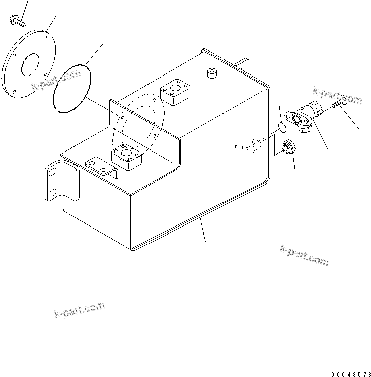 Komatsu parts book diagram for HM350-1L S/N A10001-UP: BRAKE SUB TANK