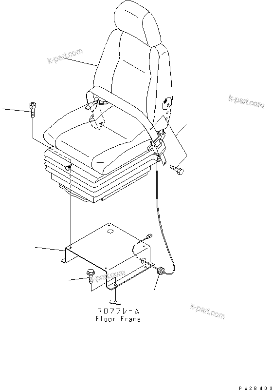 Komatsu parts book diagram for HM350-1L S/N A10001-UP: OPERATOR'S SEAT