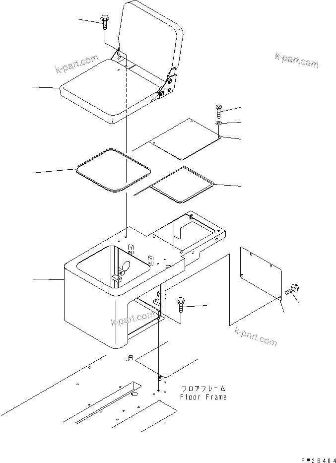 Komatsu parts book diagram for HM350-1L S/N A10001-UP: AUXILIARY SEAT