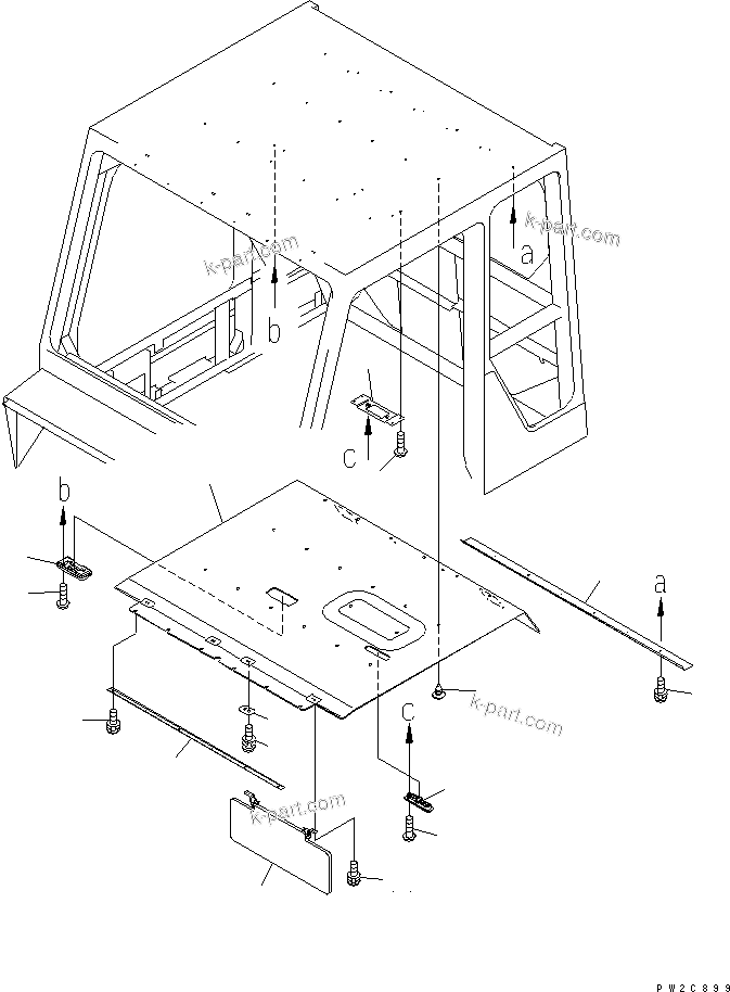 Komatsu parts book diagram for HM350-1L S/N A10001-UP: OPERATOR'S CAB (UPPER INTERIOR) (WITH RADIO OR STEREO CASSETTE)