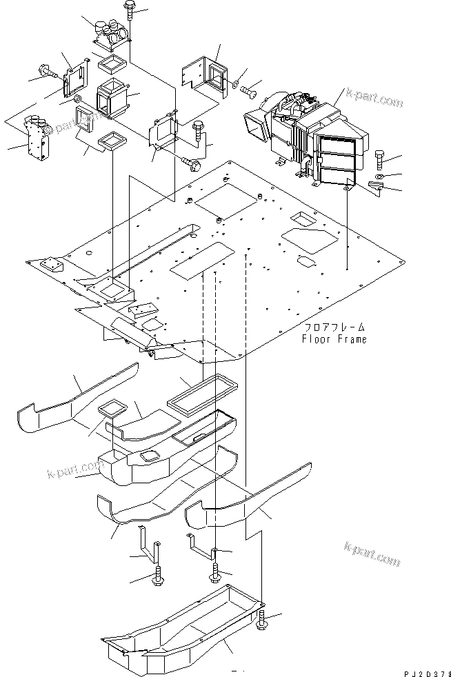 Komatsu parts book diagram for HM350-1L S/N A10001-UP: AIR CONDITIONER AND AIR DUCT