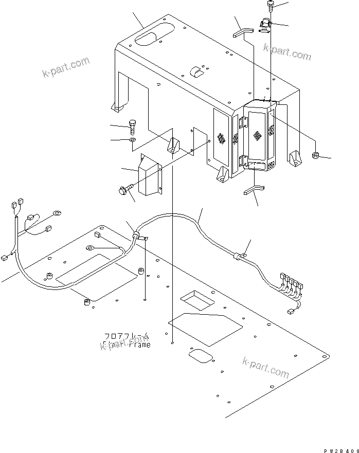 Komatsu parts book diagram for HM350-1L S/N A10001-UP: AIR CONDITIONER (AIR CONDITIONER HARNESS AND REAR COVER)