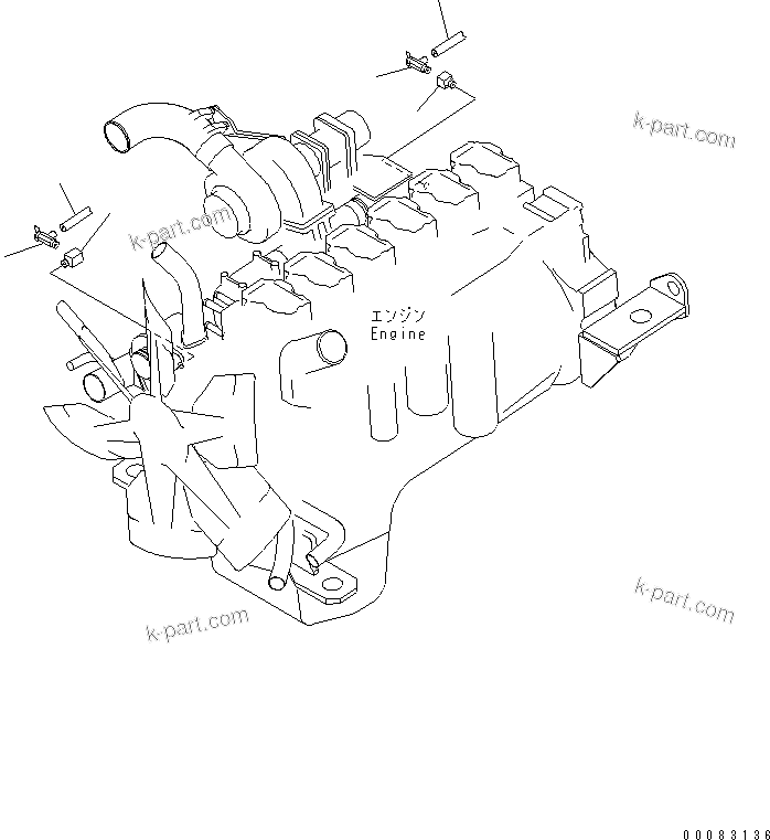 Komatsu parts book diagram for HM350-1L S/N A10001-UP: AIR CONDITIONER AND HEATER (HEATER PIPING)