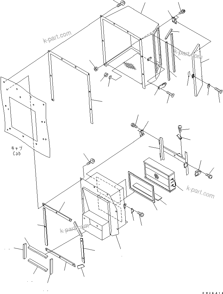Komatsu parts book diagram for HM350-1L S/N A10001-UP: AIR CONDITIONER (AIR CONDITIONER FILTER)
