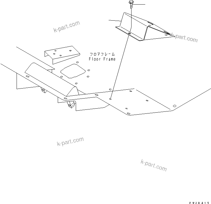 Komatsu parts book diagram for HM350-1L S/N A10001-UP: FLOOR (FOOT REST)
