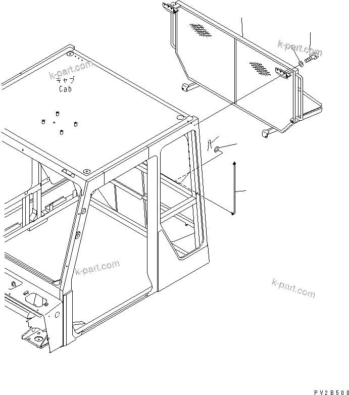 Komatsu parts book diagram for HM350-1L S/N A10001-UP: CAB GUARD