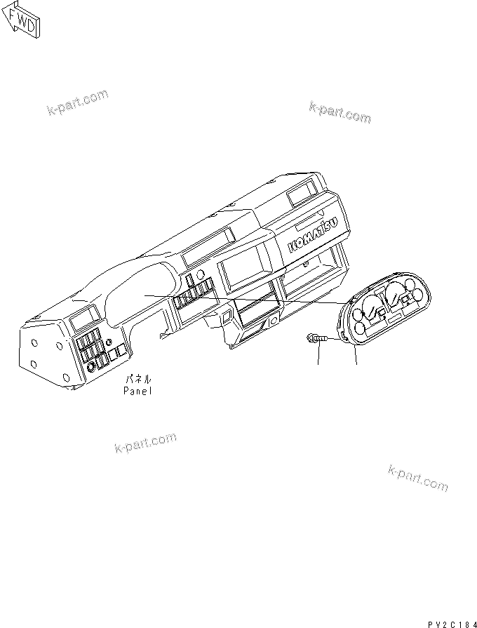 Komatsu parts book diagram for HM350-1L S/N A10001-UP: CAB INSTRUMENT PANEL (MAIN MONITOR) (MPH¤ KM/H)