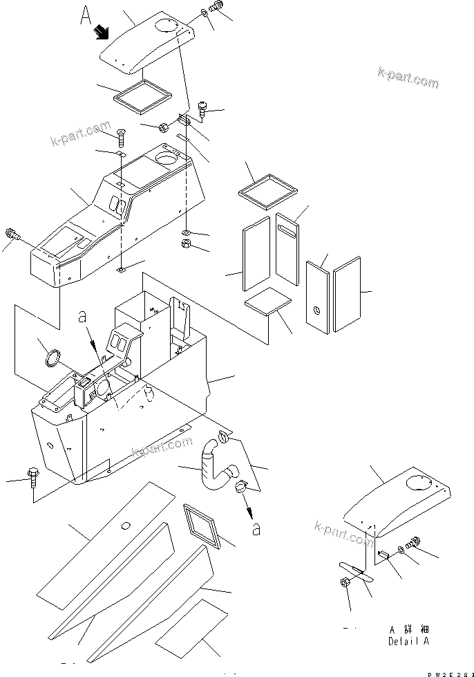 Komatsu parts book diagram for HM350-1L S/N A10001-UP: CAB (CONSOLE BOX)